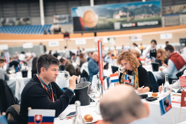 Judges smelling white wine